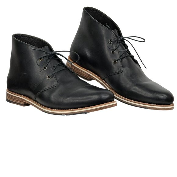 Helm Men's Declan Chukka Boots Natural Leather Black Sz 12 M Lace Up Modern NEW - Picture 4 of 11